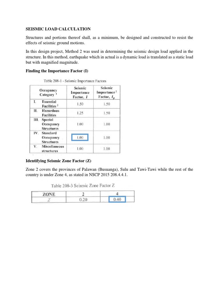 Seismic Load Calculation Pdf Geotechnical Engineering Geophysics