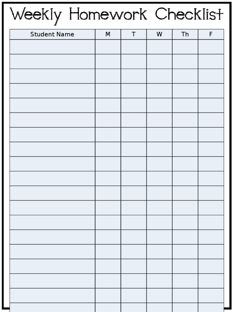 Homework Checklist | PDF