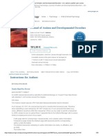 Regras de Submissão - Journal of Autism and Developmental Disorders