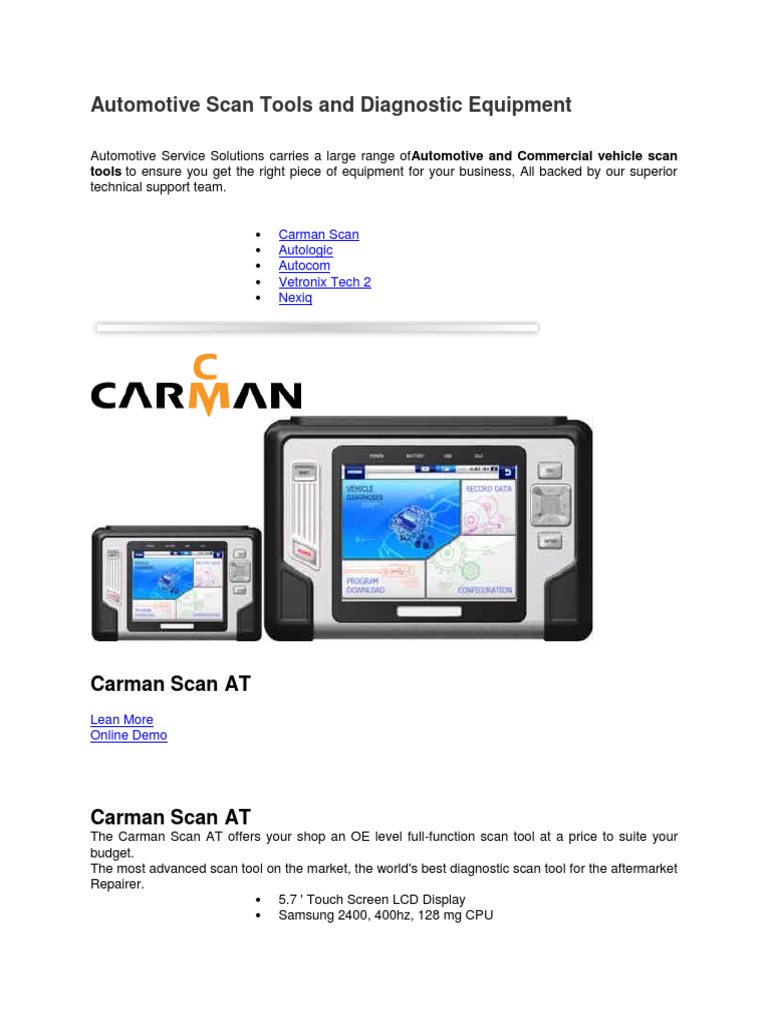 Automotive Diagnostic Tools Overview | PDF | Vehicles | Motor Vehicle