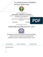 VTU Internship Report on Control and Relay Panels