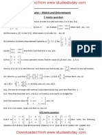 Chapter: - Matrix and Determinants: 1 Marks Question