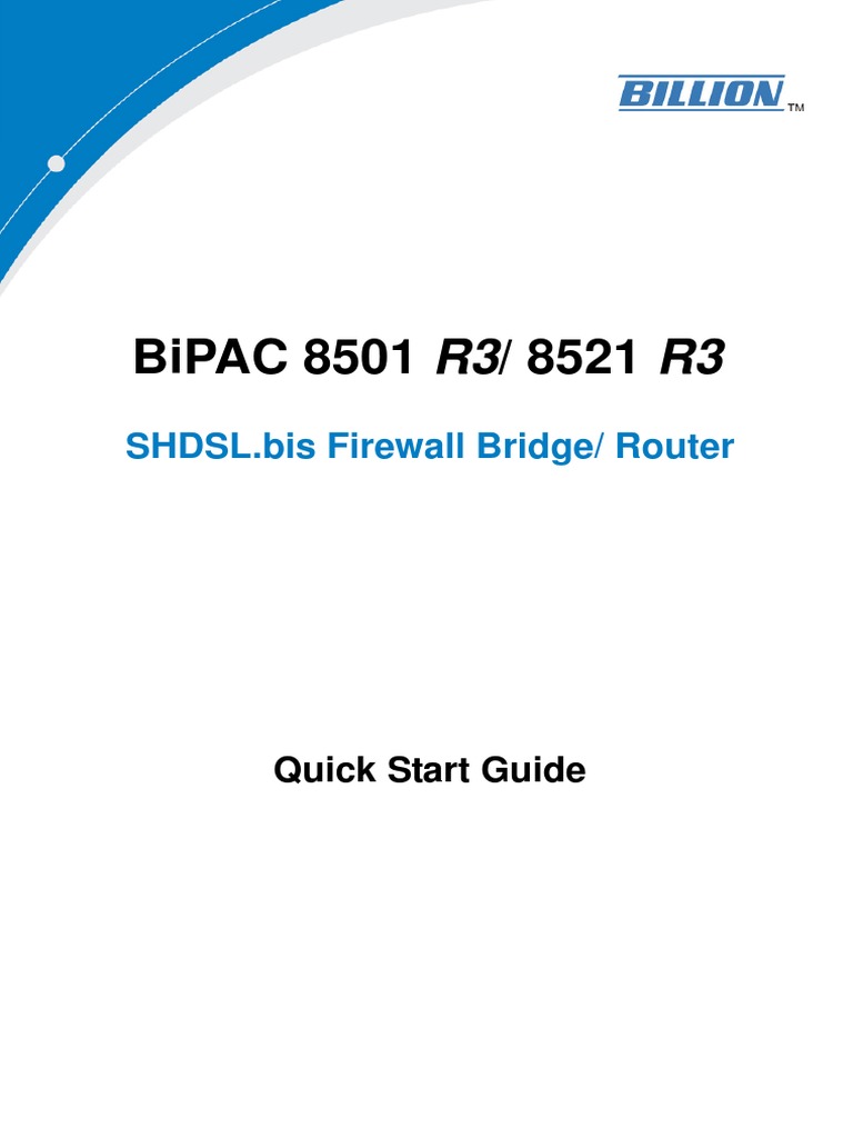 SHDSL.bis Router Quick Start Guide | PDF | Digital Subscriber Line | Ip ...
