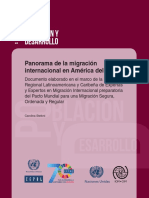 Panorama de la Migración en América Del Sur. Cepal.2018