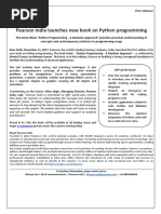 Pearson India Launches Book Python Programming