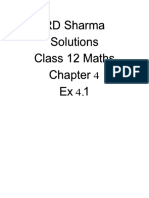 RD Sharma Solutions Class 12 Maths Chapter 4 Ex 4.1