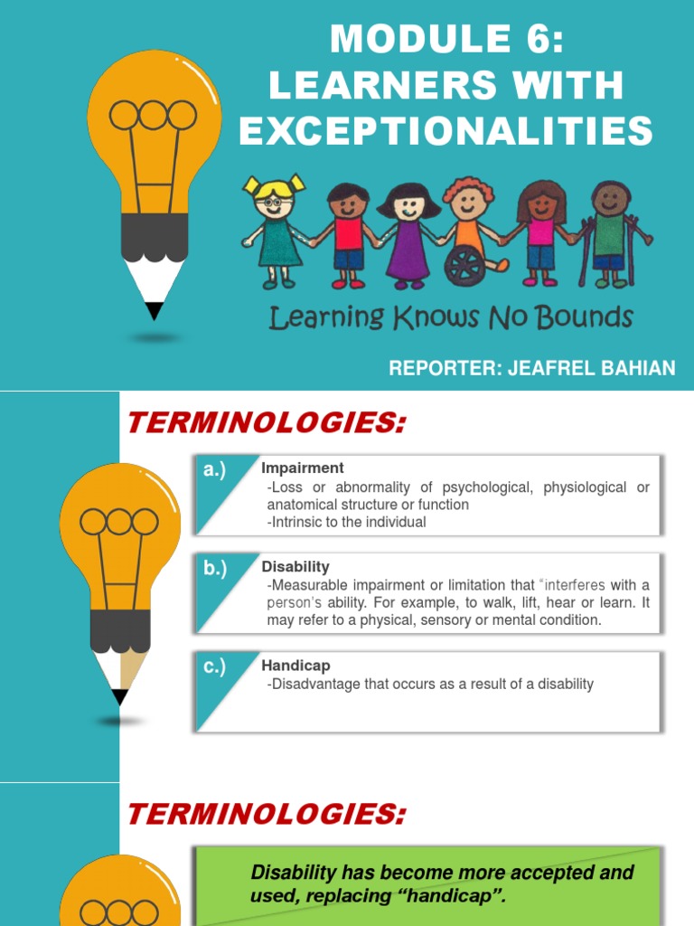 Module 6 - Learners With Exceptionalities FINAL PRESENTATION | PDF ...