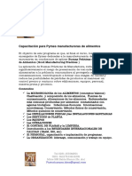 Capacitación Para Pymes Manufactureras de Alimentos