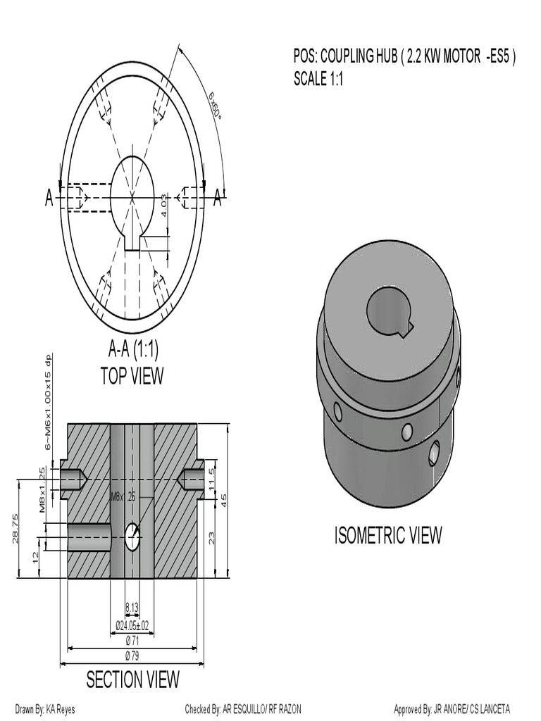 COUPLING HUB DRAWING FOR 2.2 KW MOTOR | PDF