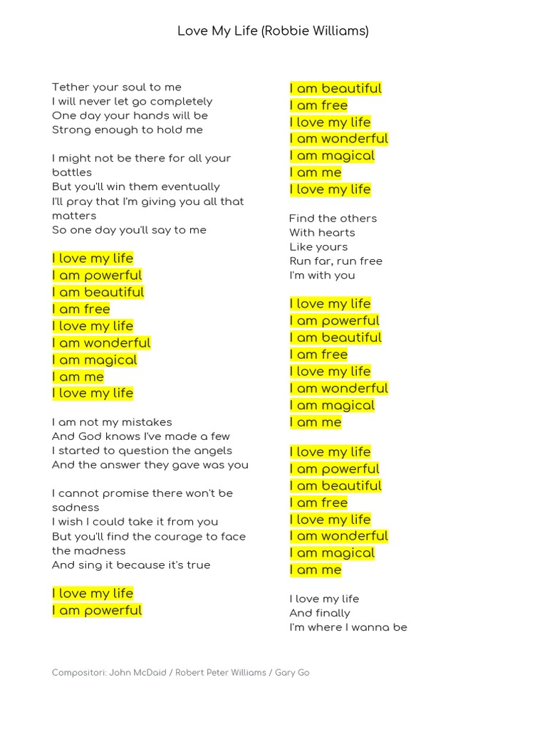 Love My Life Pdf