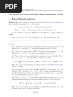 1 Lineartransformations: Linear Transformation