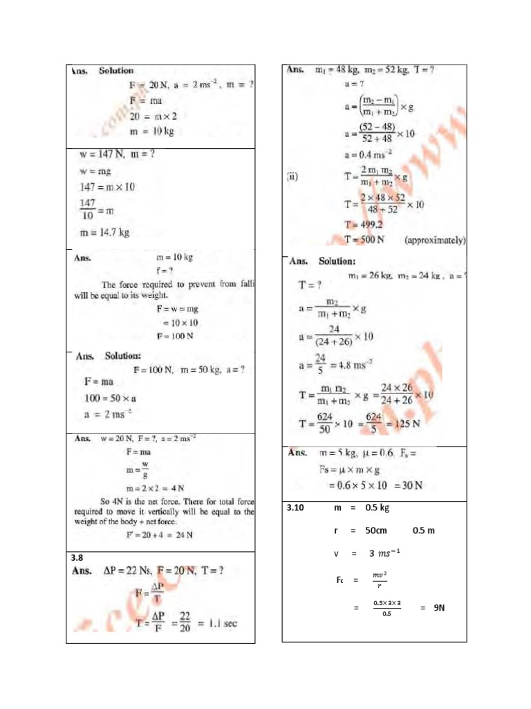 Physics Formula Application | PDF