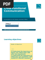 Cross Functional Communication: A Presentation by John Faulkes, Consultant, PPMLD