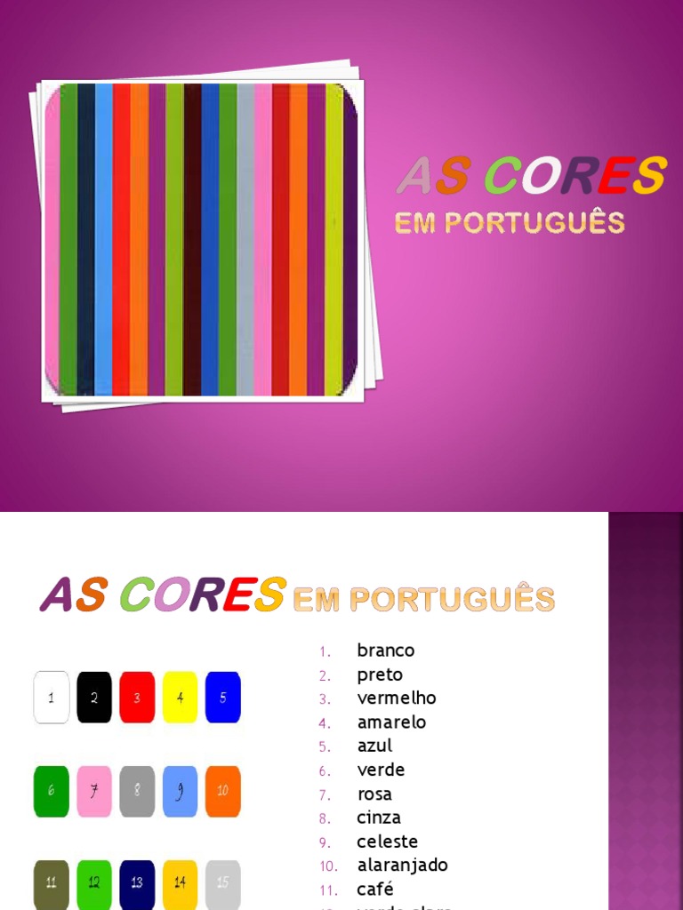 Nomes das Cores em Português | PDF | Artes Linguísticas e Disciplina