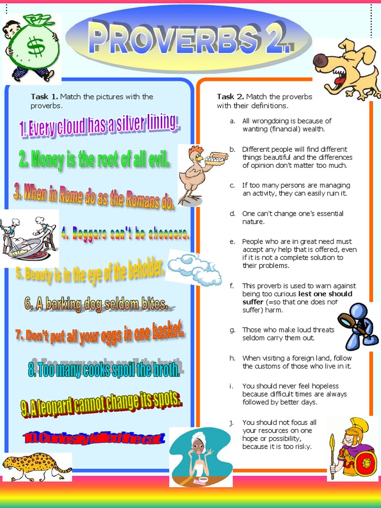 Proverbs Matching Worksheet | PDF | Proverb