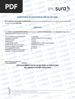 Certificado de Afiliación EPS SURA | PDF | Finanzas y dinero