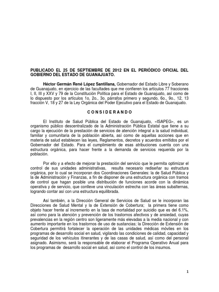 Reglamento Interior Isapeg PDF PDF Regulación Ciencias Políticas