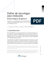 Deber de Investigar Una Violacion. Estereotipos de Género 