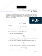 SPA6311 Physical Cosmology, Spring 2017: Exercise Sheet 3 Dr. K. Malik