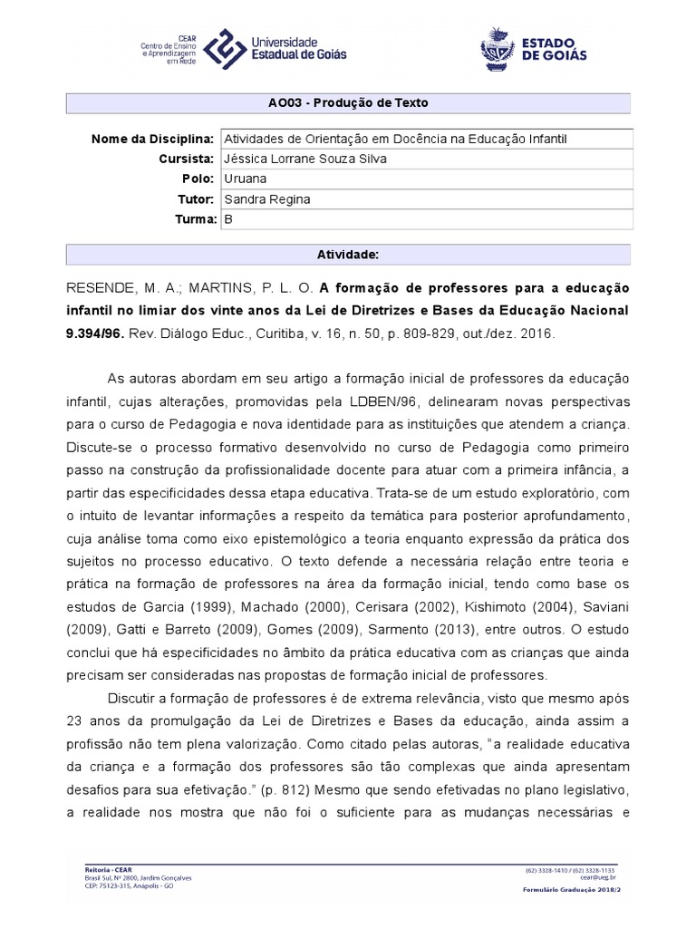 PDF) FORMAÇÃO DE PROFESSORES PARA UMA EDUCAÇÃO CRÍTICA: UMA