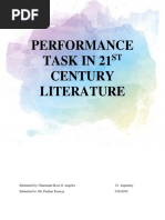 Performance Task in 21 Century Literature