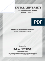 Periyar University B.Sc. Physics Syllabus