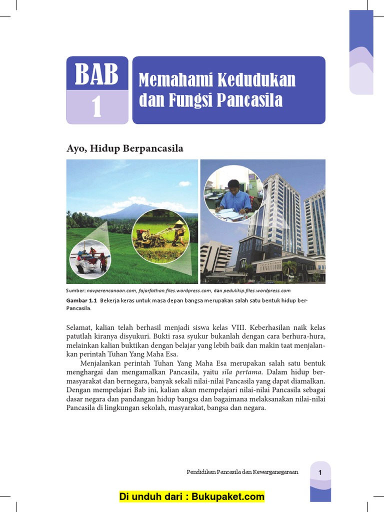 Bab 1 Memahami Kedudukan Dan Fungsi Pancasila Pdf