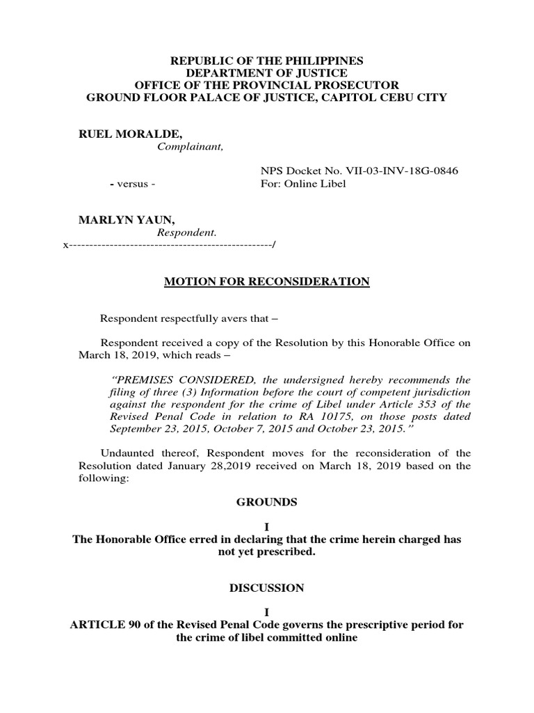 Motion For Reconsideration PDF