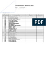 Periodical Examination Attendance Sheet