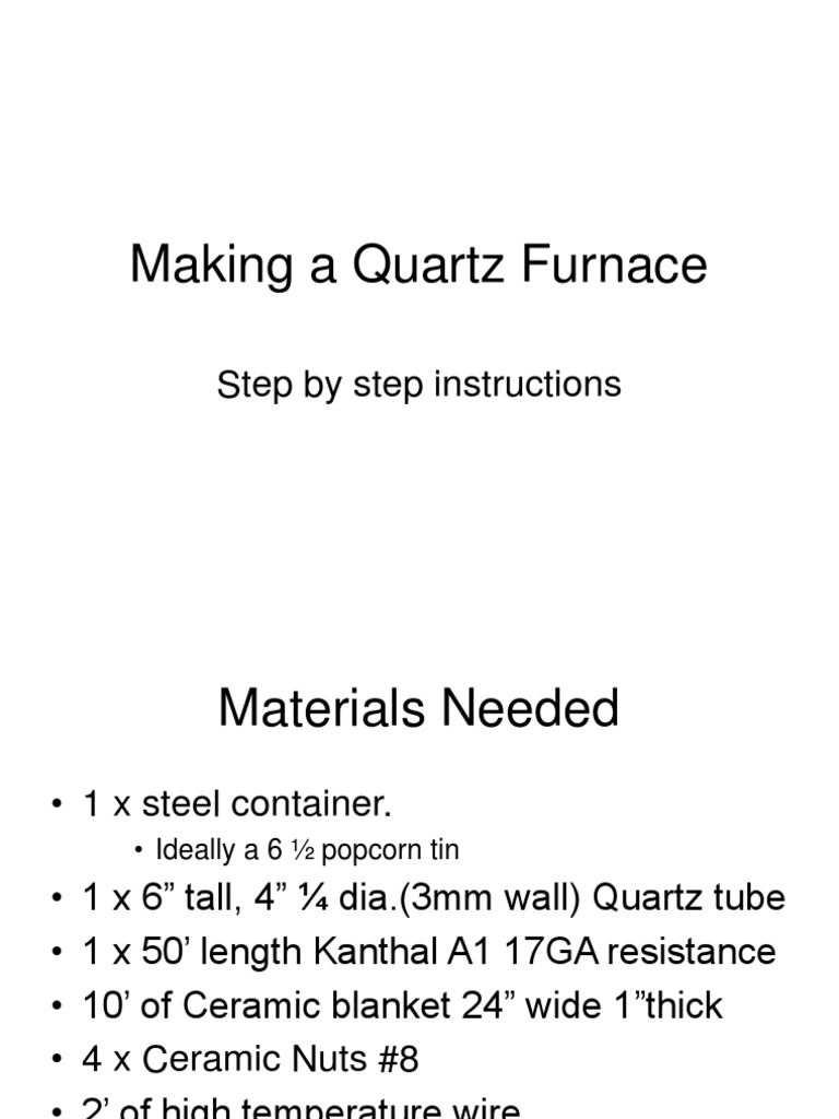 How To Make A Quarz Furnance PDF Wire Screw