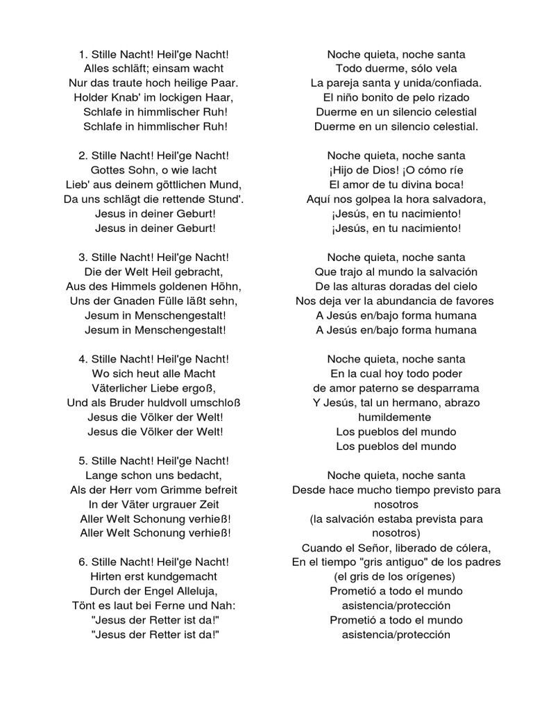 Letra Noche de Paz | Descargar gratis PDF | Religión y creencia