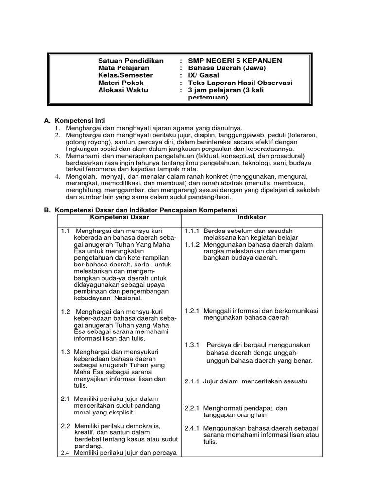 1 Teks Laporan Hasil Observasi