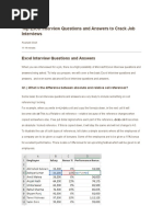 Top Excel Interview Questions and Answers To Crack Job Interviews