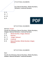 Sets of Real Numbers