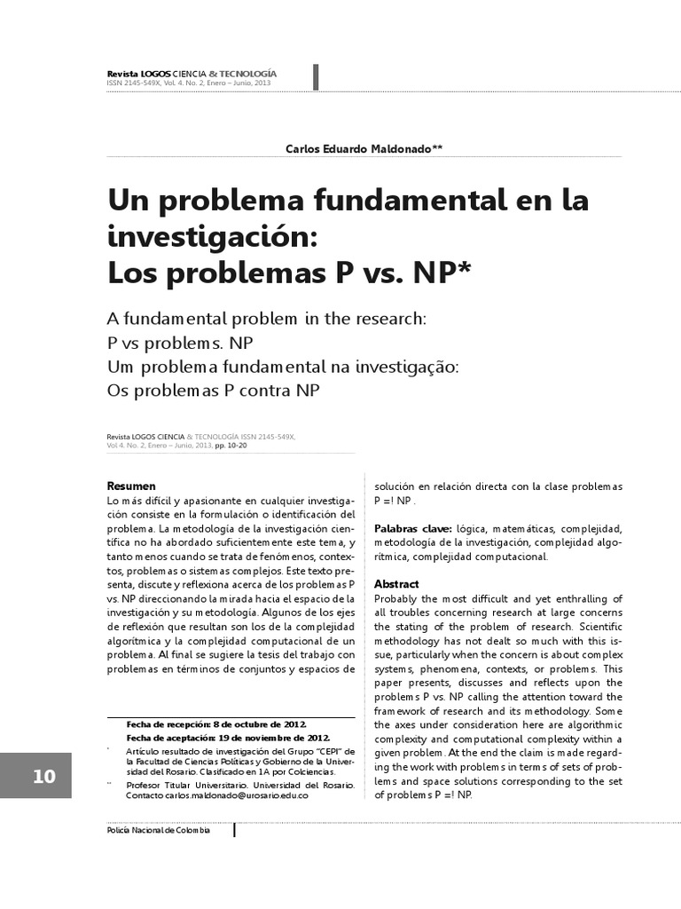 El Problema De P Frente A Np