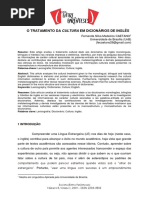 o Tratamento Da Cultura Em Dicionários de Inglês