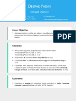 Deepak Yadav Network Engineer Resume