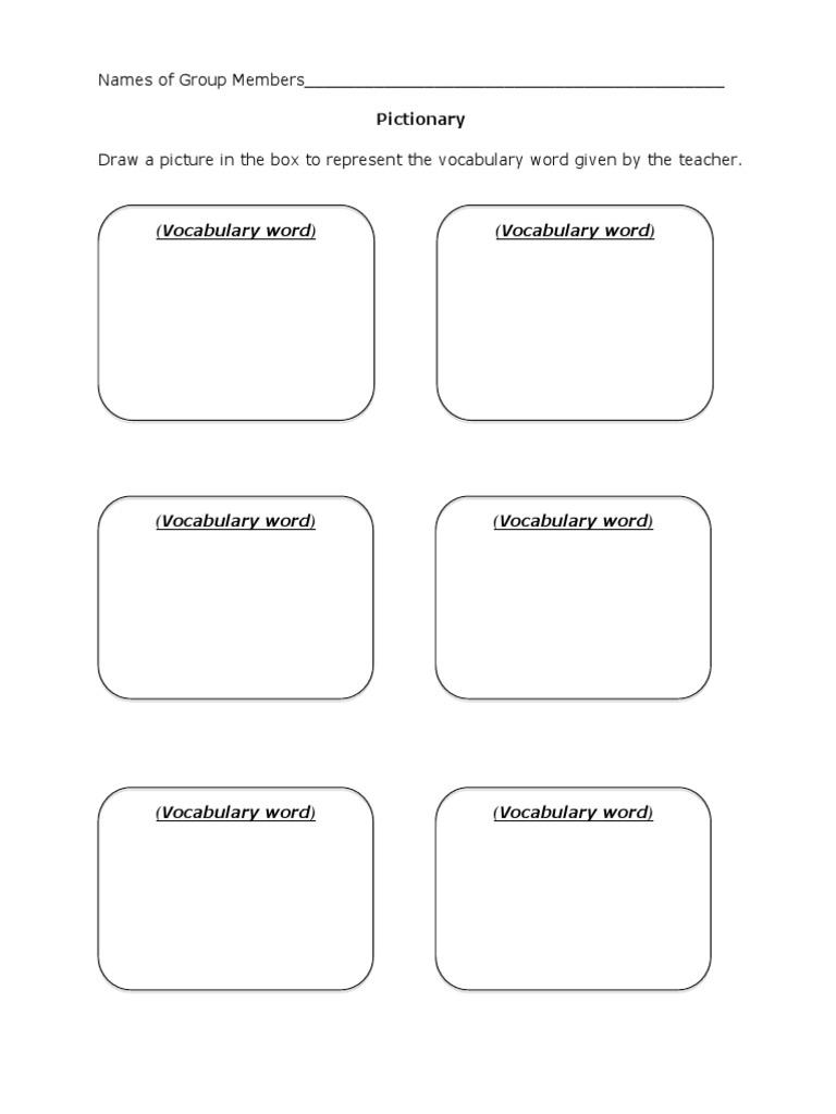 Pictionary Vocabulary Template | PDF | Lexical Semantics | Linguistics