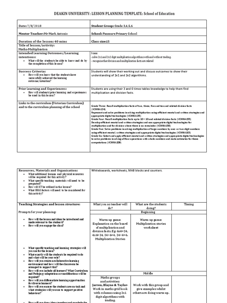 How To Write A Lesson Plan