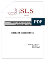 Internal Assessment 1: Law of Crimes Ii: Criminal Procedure Code