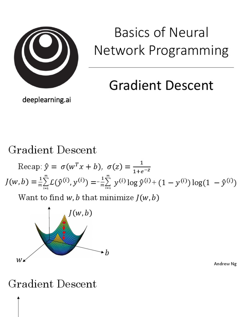 Gradient Descent (Deep Learning Coursera) | PDF