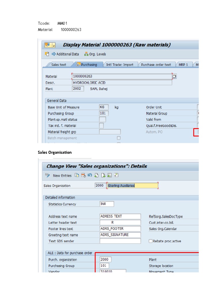 SAP Tcodes for Material Management | PDF | Finance & Money Management