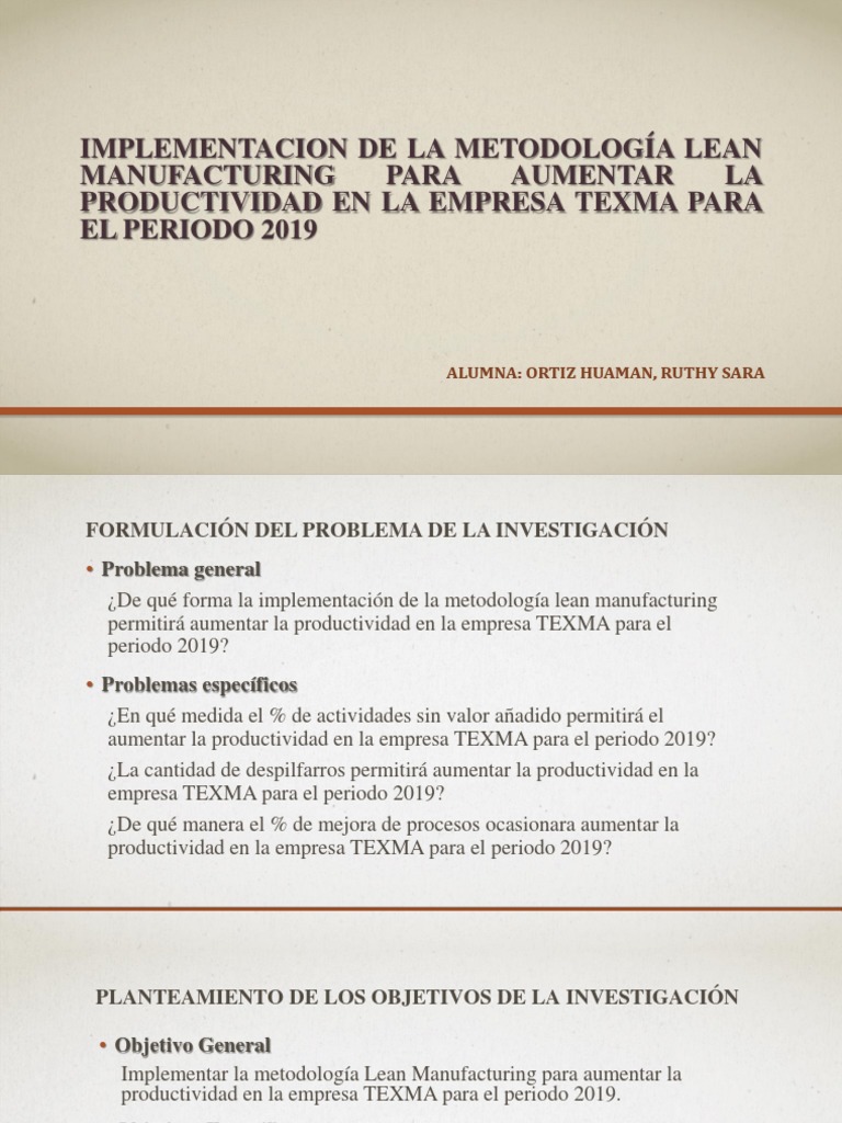 Implementacion de La Metodologia Lean Manufacturing | PDF | Lean ...