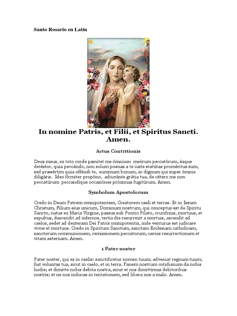 Santo Rosario en Latín | PDF | Rosario | Adoración Cristiana Y Liturgia