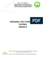 Regional Test Item Bank Filipino Grade 8: Department of Education