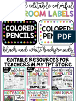 FREEClassroom Decor Labels Editable Blackand White Options