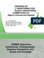FINAL PDF Cebu Session 3 - M&E Training July 2019 RPMES Obj, Insitutional Arrangments