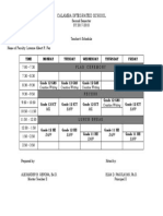 Calamba Integrated School: Time Monday Tuesday Wednesday Thursday Friday