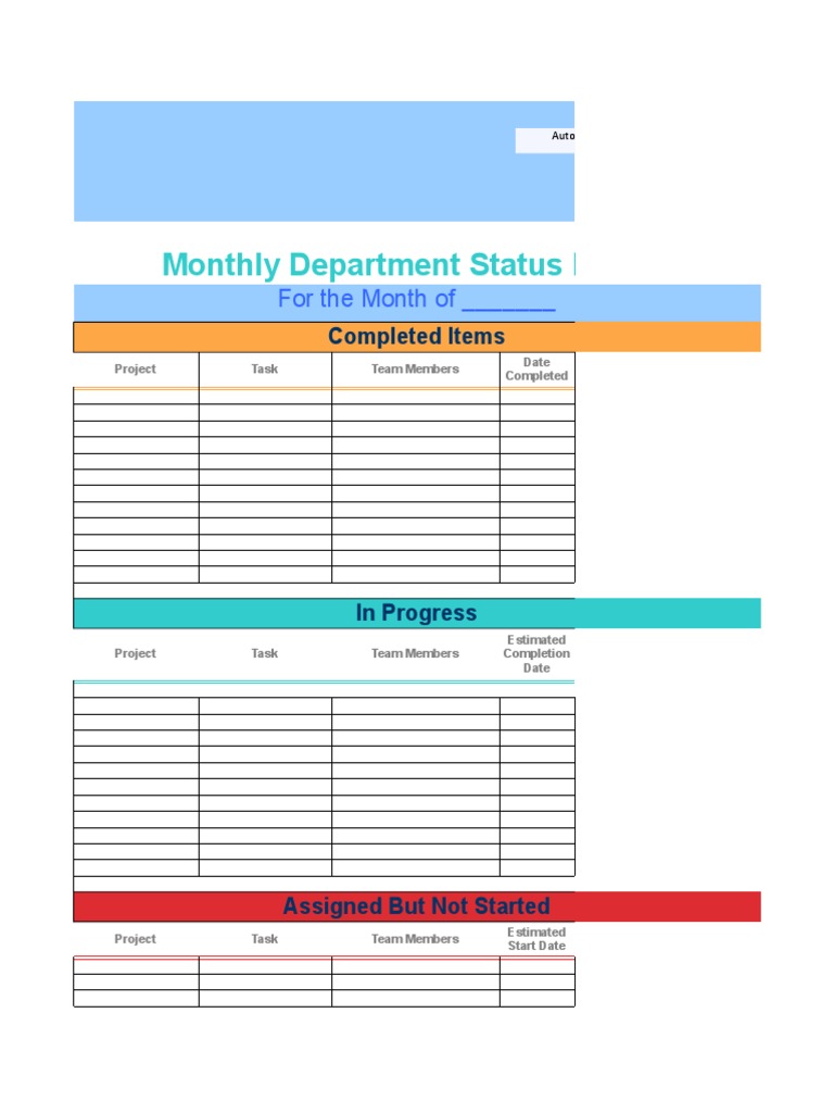 Department Status Report Template 2 | PDF