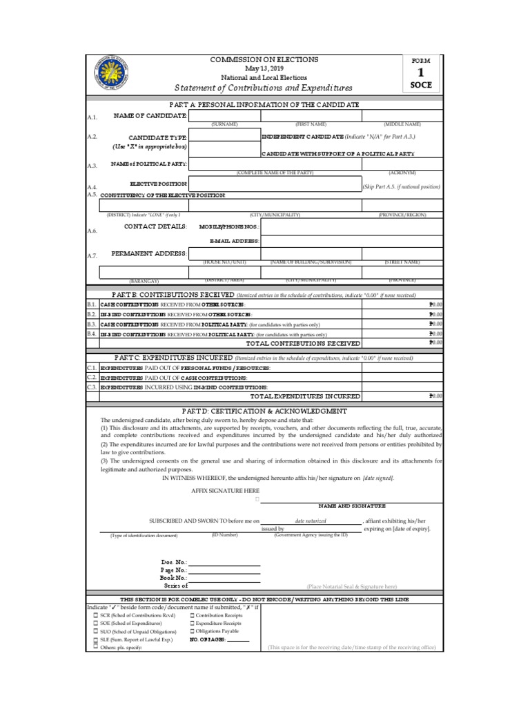 1111SOCEForms ForCandidatesWF PDF | PDF | Signature | Social Institutions